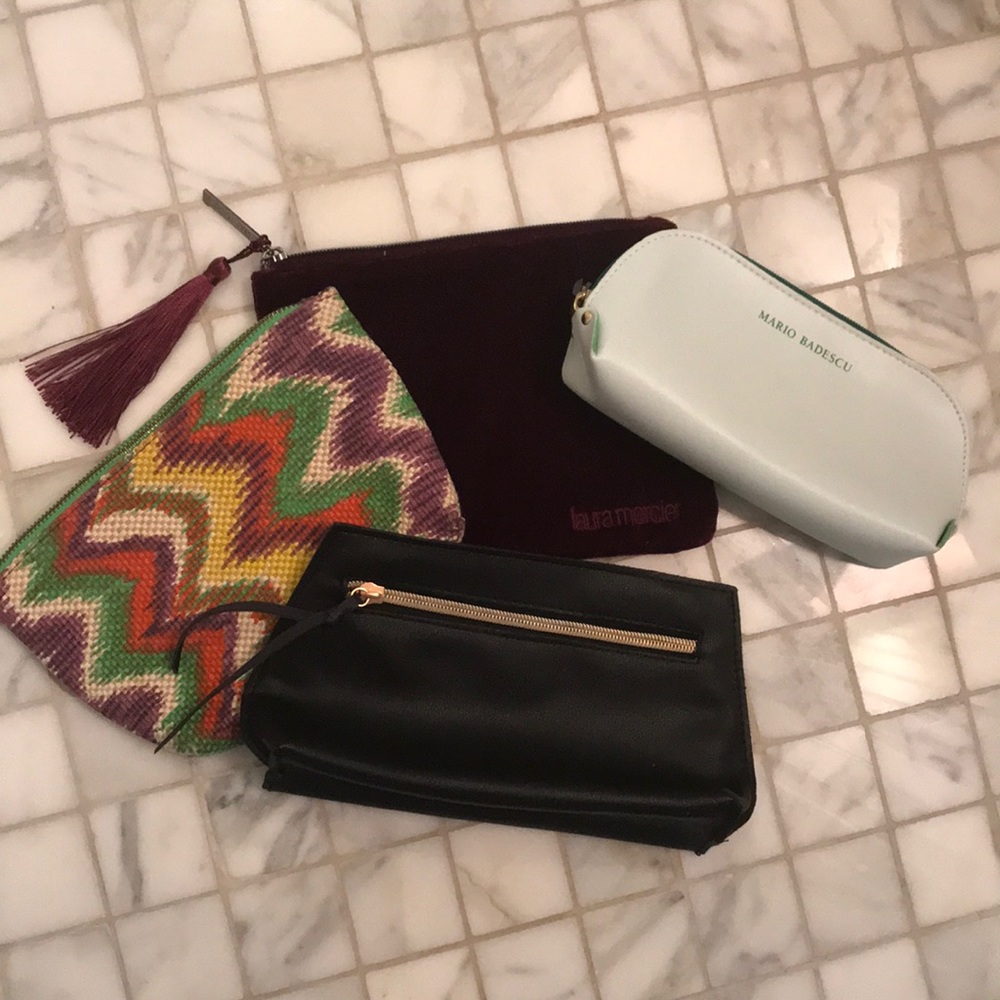 Set of mini makeup bags